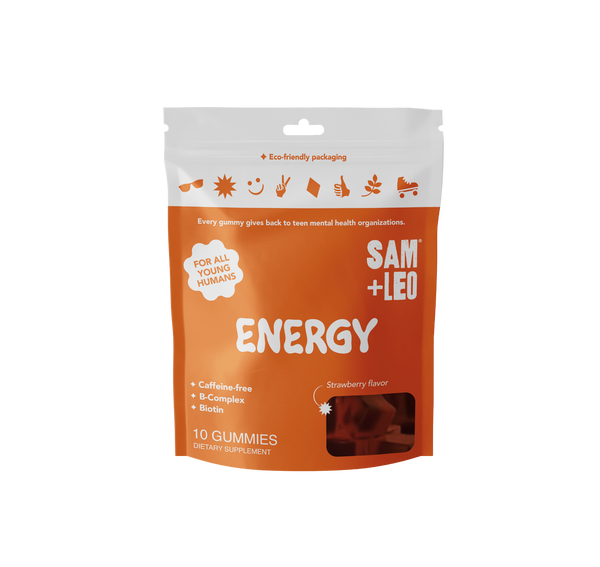 SAM+LEO ENERGY Caffeine-Free Focus Gummies for Teens & Adults