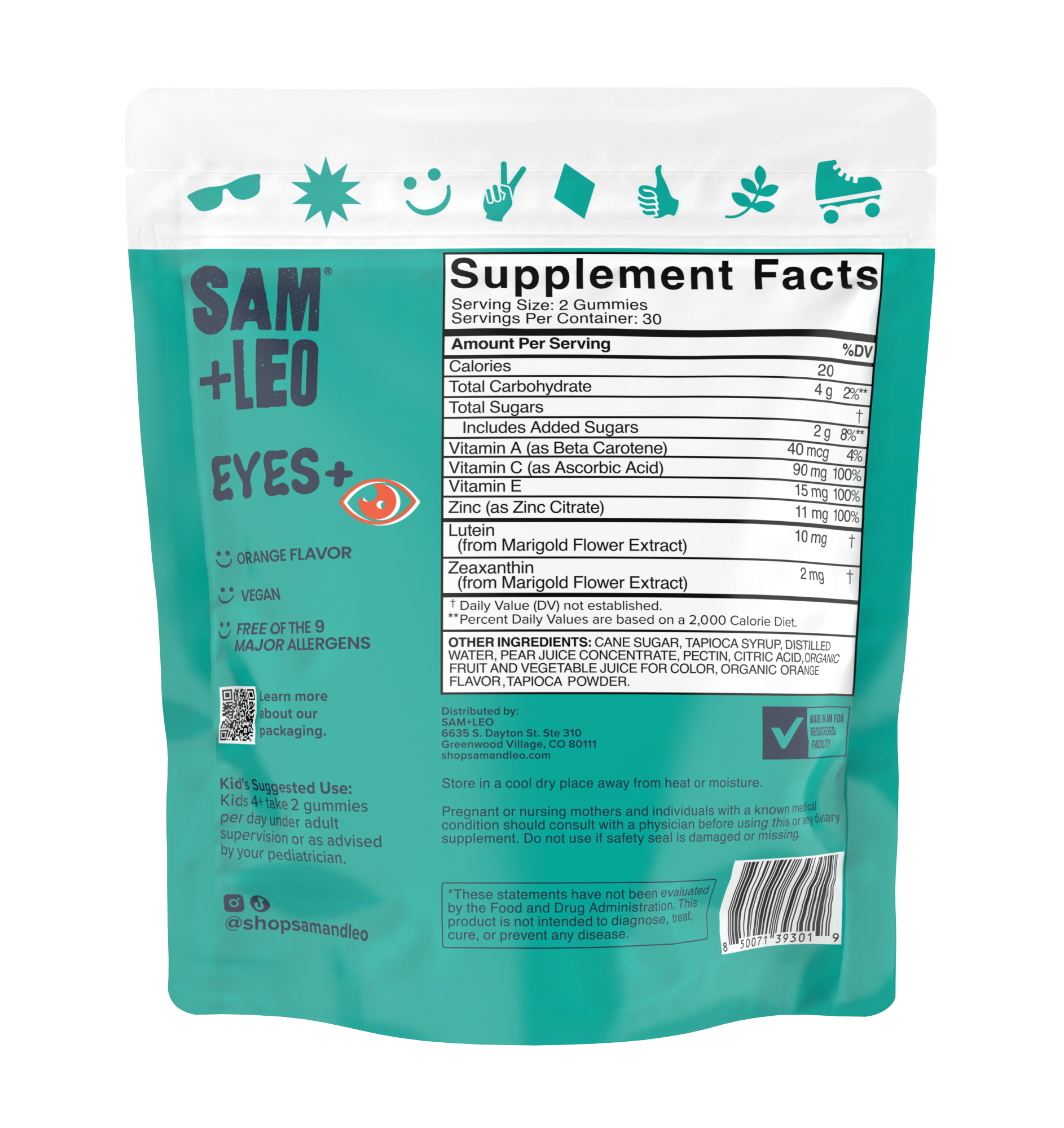 SAM+LEO EYES+ Gummy Vitamin for Kids and Teens